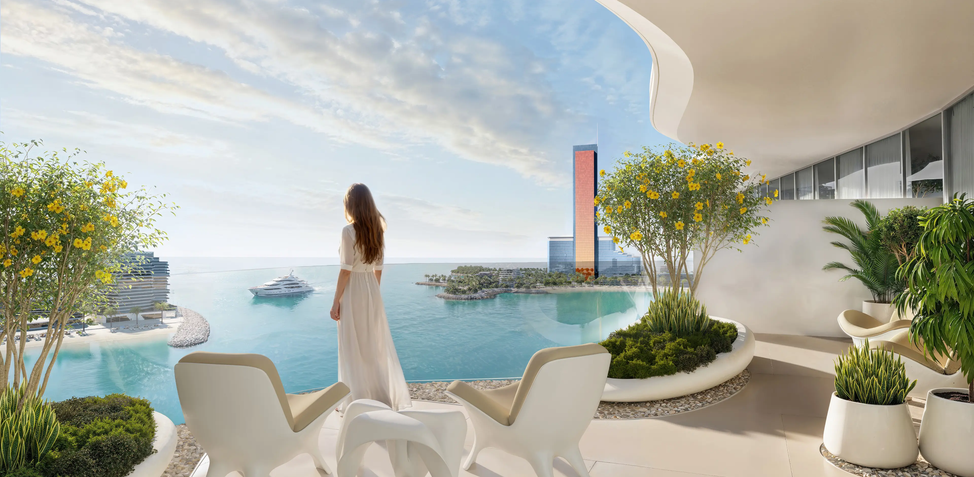 Balcony view overlooking the bay
